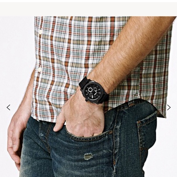 FOSSIL - men’s ‘Machine chronography black silicone watch’ - Picture 2 of 6